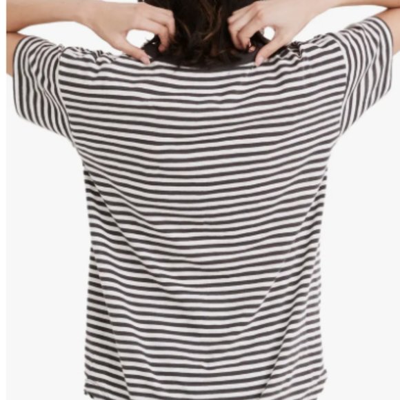 Madewell Damien Stripe Whisper Cotton Rib Crewneck T-Shirt - Picture 3 of 4
